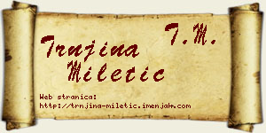 Trnjina Miletić vizit kartica